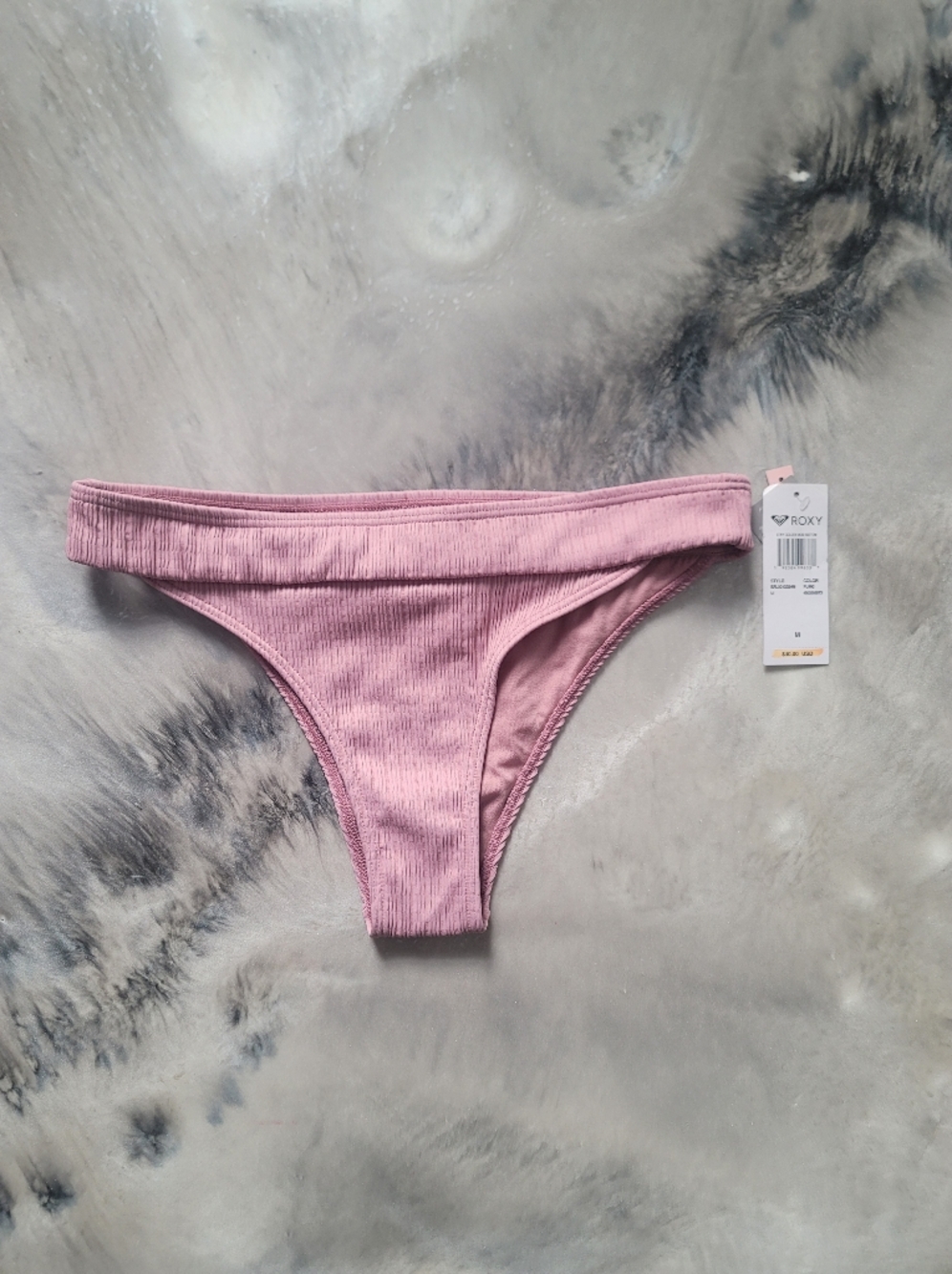 Roxy Dusty Rose Ribbed Bikini Bottom